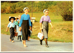 Pennsylvania Amish Country Amish Children Walking Home From School - Lancaster