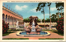 Florida Sarasota Ringling Art Museum Famous Fountain Of Turtles Curteich - Sarasota