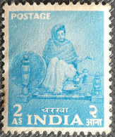 116. INDIA 1955 (2 AS) STAMP COTTAGE INDUSTRIES, LADY AT A CHARKHA . MNH - Unused Stamps