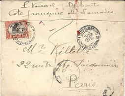 1910 - Enveloppe De DJIBOUTI  Affr. 10 C Pour Paris - Covers & Documents