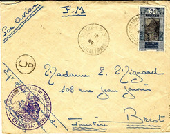 Sept. 1940- Enveloppe Par Avion Eh F M Affr. 5 F  Seul  - " Intendance Militaire Des Troupes Coloniales / CHAPUISAT " - Covers & Documents