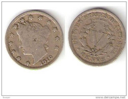 Usa,5 Cents 1910,km112,fr+ - 1883-1913: Liberty (Liberté)