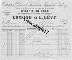 57 0101 SARREBOURG BAS RHIN 1920 Ent Tabacs Manufacture Imperiale De Strasbourg EPICERIE EDMOND Et L.LEVY Depot Pe - Documentos