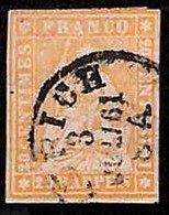 94996cF - SWITZERLAND - STAMP - ZM  # 25D Or G Thick Paper - Very Fine USED - Gebraucht