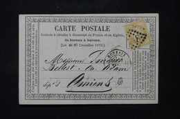 FRANCE - Carte Précurseur De Roubaix Pour Amiens, Affranchissement Cérès 15ct - L 86379 - Cartes Précurseurs