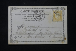 FRANCE - Carte Précurseur De Beauvais Pour Amiens En 1874, Affranchissement Cérès 15ct - L 86382 - Cartes Précurseurs