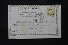 FRANCE - Carte Précurseur De Chépy Pour Amiens En 1874, Affranchissement Cérès 15ct - L 86383 - Cartes Précurseurs