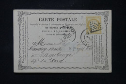 FRANCE - Carte Précurseur De Rouen Pour Maubeuge En 1873   Affranchissement Cérès 15ct  - L 86385 - Cartes Précurseurs