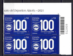 ESPAÑA 2021 ** MNH ED. 5454 CENTENARIO CLUB DE FUTBOL DEPORTIVO ALAVES BL.4 - Unused Stamps