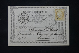 FRANCE - Carte Précurseur De Paris Pour Cayeux / Mer En 1873, Affranchissement Cérès 15ct - L 86393 - Cartes Précurseurs