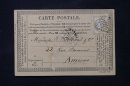 FRANCE - Carte Précurseur De Tourcoing Pour Amiens En 1876 , Affranchissement Cérès 15ct - L 86399 - Cartes Précurseurs