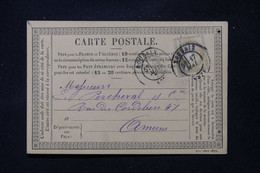FRANCE - Carte Précurseur De Roubaix Pour Amiens En 1876 , Affranchissement Cérès 15ct - L 86400 - Cartes Précurseurs
