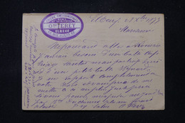 FRANCE - Étiquette Commerciale De Elbeuf Sur Carte Précurseur Pour Rouen En 1877, Affranchissement Sage 15ct  - L 86403 - Cartes Précurseurs