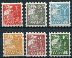 DENMARK 1927 Caravel With Solid Background Set Of 6 LHM / *.  Michel 168-73 - Ongebruikt