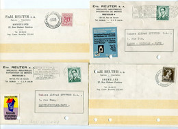 1955/62 4 Plikart(en) - Postkaart(en) - Zie Zegels, Stempels, Hoofding Ets REUTER Brxls 6 - Import Agences - Rue Savoie - Sonstige