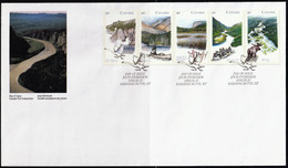 1991 Canada Waterways: Tundra Swan, Moose, Canoeing, Rafting FDC - Cygnes