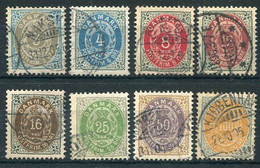 DENMARK 1895-1903 Numeral Definitives Perf. 12¾, Used. Michel 22-31 I Y - Oblitérés