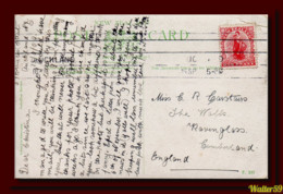 1909 New Zealand Postcard Auchland Gov. Building Sent To UK 2scans - Covers & Documents