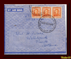 1952 New Zealand Airmail Letter Wellington Sent To Scotland 2scans - Briefe U. Dokumente