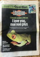 Journal Libération, Lundi 4 Avril 2004, N° 7122, I Love You, Moi Non Plus (L'Entente Cordiale à 100 Ans)  The Guardian - Desde 1950