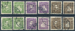 DENMARK 1924 Post Office Tercentenary Singles, Used. Michel 131-42. - Oblitérés