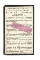 DD 554. CONSRANT VROONEN époux De T. Collée - TONGRES (TONGEREN) 1848 / 1908 - Images Religieuses