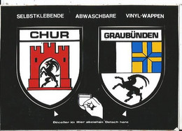 CPSM -- Blason - Autocollant- Suisse - Graubudingen - Grisons - Chur - Coira