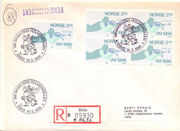 NORGE 1986  REGISTRED MAIL COVER SKISKYTING HOLMENKOLLEN OSLO  SHOTTING     (GEN210213) - Waffenschiessen