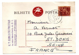 Portugal -- 1959--CP De MOSCAVIDE Pour St DENIS (France)....timbre Seul Sur Document..cachet - Cartas & Documentos