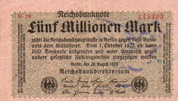 GERMANY-5000000 MARK 1923  P-105/2  CIRC.  UNIFACE - 5 Miljoen Mark