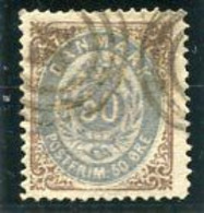 DENMARK 1875 Numeral In Oval 50 Øre Brown/blue-violet Perforated 14:13½, Used.  Michel 30 I Y Aa - Used Stamps