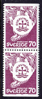 SWEDEN - 1968 GENERAL ASSEMBLY OF WORLD COUNCIL OF CHURCHES UPPSALA 70o STAMP PAIR FINE MNH ** SG 559 X 2 - Ongebruikt