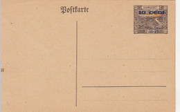 LANDSCAPE, OVERPRINT 10 CENTS PC STATIONERY, ENTIER POSTAL, UNUSED, SAARGEBIET - Ganzsachen