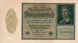 GERMANIA  10000 MARK 1922  P-72/3  XF+ - 10.000 Mark