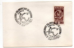 Brésil-- 1954--II°Campeonato Sulamericano De Escrima (escrime)..timbre VI°Jogos De Primavera ....cachet RIO DE JANEIRO - Briefe U. Dokumente
