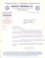 64.PAU.DEMENAGEMENTS & TRANSPORTS INTERNATIONAUX.SANTE FRERES & Cie.10 RUE LAMOTHE. - Verkehr & Transport