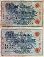 GERMANY- 100 MARK 1908  P-33a  Circ-VF  C,D - 100 Mark