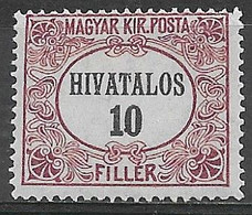 Hungary 1921. Scott #O1 (M) Official Stamp - Servizio