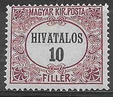 Hungary 1921. Scott #O1 (M) Official Stamp - Dienstzegels