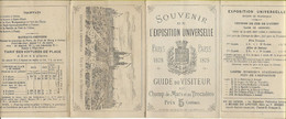 PARIS Souvenir  De L'Exposition Universelle 1878 Guide Du Visiteur Champ De Mars Au Trocadéro - Folletos/Cuadernillos Turísticos