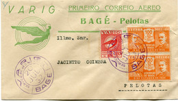 BRESIL LETTRE A ENTETE DE LA VARIG PRIMEIRO CORREIO AEREO BAGE - PELOTAS DEPART BAGE 20 JUL 32 POUR LE BRESIL - Luchtpost (private Maatschappijen)