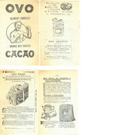 Petit Livret 85 Mm X 140 Mm  Comprenant 24 Pages OVO  Aliment Complet Donne Des Forces CACAO Année  1930 - Otros & Sin Clasificación