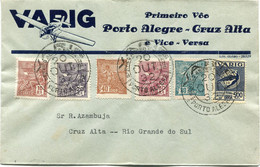 BRESIL LETTRE A ENTETE DE LA VARIG PRIMEIRO VOO PORTO ALEGRE - CRUZ ALTA DEPART PORTO ALEGRE 20 OUT 32 POUR LE BRESIL - Airmail (Private Companies)