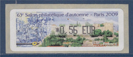 63ème Salon Philatélique D'Automne Paris 2009  Vignette D'affranchissement 0.56€ - 1999-2009 Illustrated Franking Labels