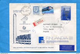 MARCOPHILIE-FINLANDE Lettre-LYMPIC STADIUM Cad Vantaa1988+thematic Stamps +Vignette Télemuseo - Lettres & Documents