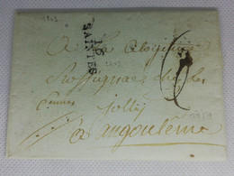 Ancienne Lettre Marque Postale Charente Inférieure Ou Maritime Saintes 26X9 1803 Valeur = 30 - 1792-1815: Départements Conquis