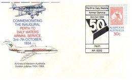 (GG 14) Australia - FDC - 1984 - Perth To Daly Waters Airmail Flight 1934 / 1984 - Erst- U. Sonderflugbriefe