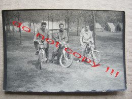 Three Motorcyclists - Motorbike - Motorcycle - Moto - Motorcycling - Moto Camp ( Real Photo ) - Motos