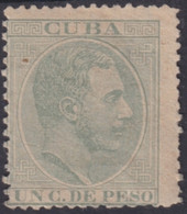 1884-261 CUBA SPAIN ANTILLES 1884 ALFONSO XII 1c TERCER REGRABADO. NO GUM. - Prefilatelia