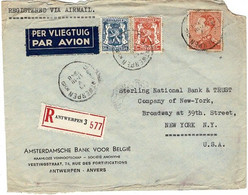 Lettre Recommandée De Antwerpen3 Vers Sterling National Bank & Trust NY -1948 Voir Scans - Enveloppes-lettres